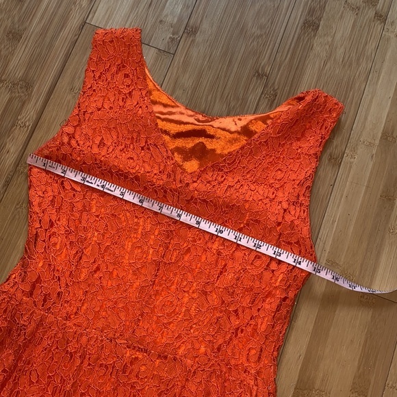 Orange Lace Sleeveless Shift Dress Small Clemson - Picture 7 of 9